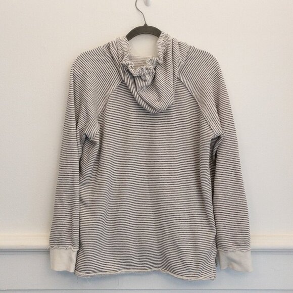 Duke’s Waikiki Hoodie Blue 84 Women’s Medium Gray White Striped Pullover - Picture 2 of 3